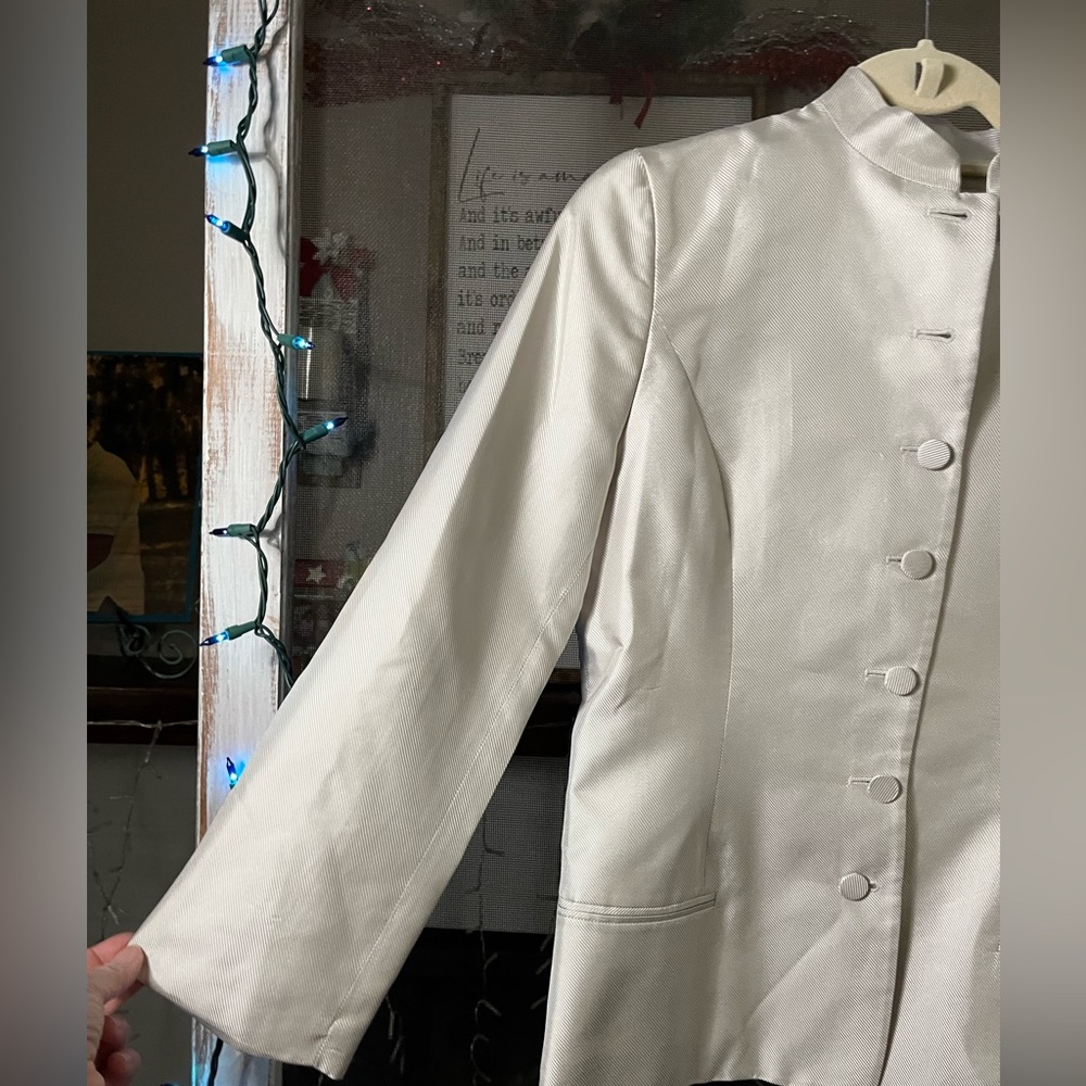 Carolina Herrera Silver Button Down Jacket - image 3